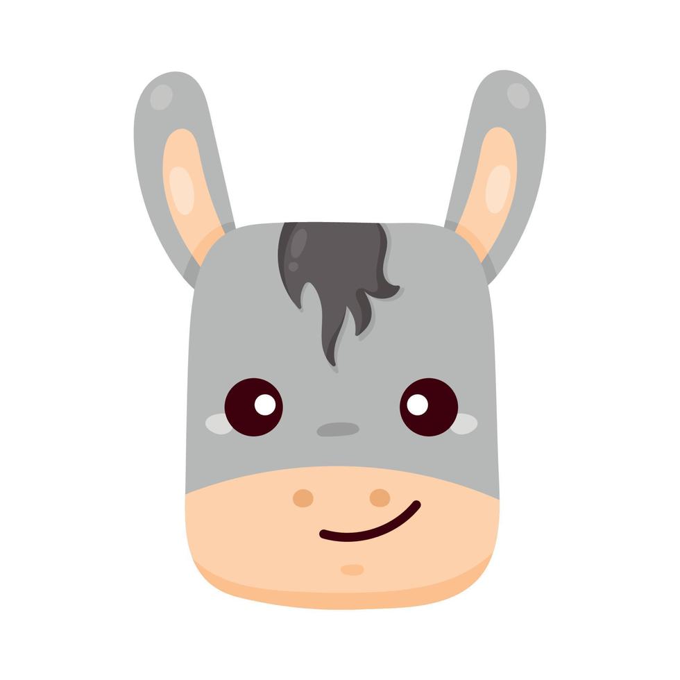 donkey farm animal head vector