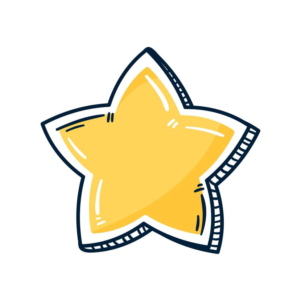 golden star doodle vector
