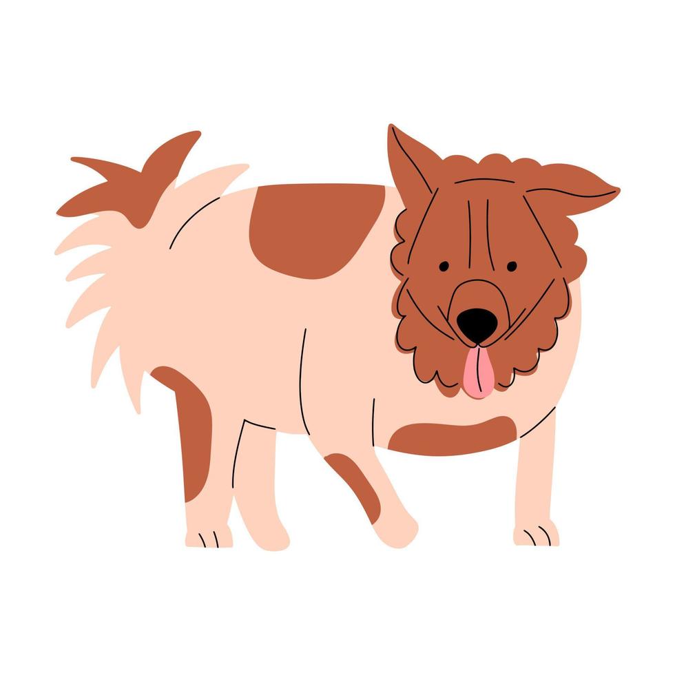 retrato de perro ilustración vectorial en estilo plano vector