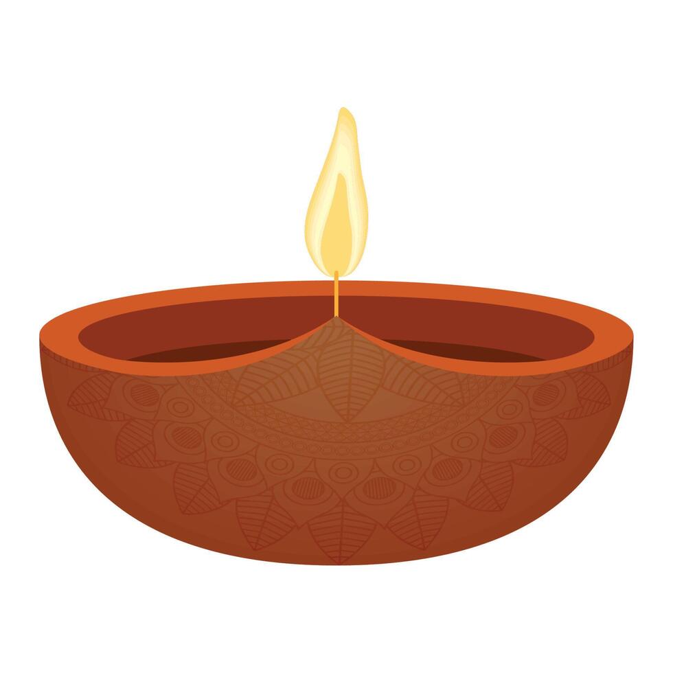 red diwali candle vector