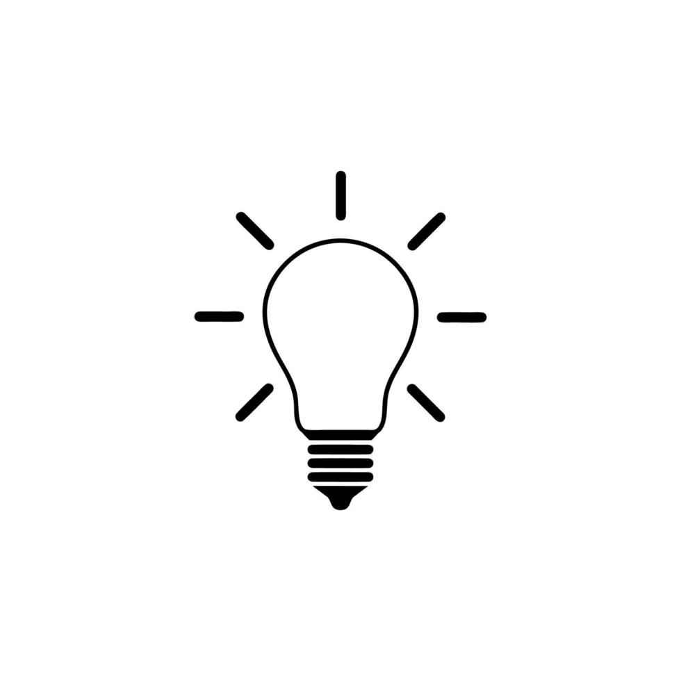 Light Bulb line icon vector, isolated on white background. Idea sign, solution, thinking concept vector