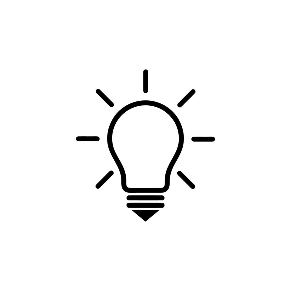 Light Bulb line icon vector, isolated on white background. Idea sign, solution, thinking concept vector