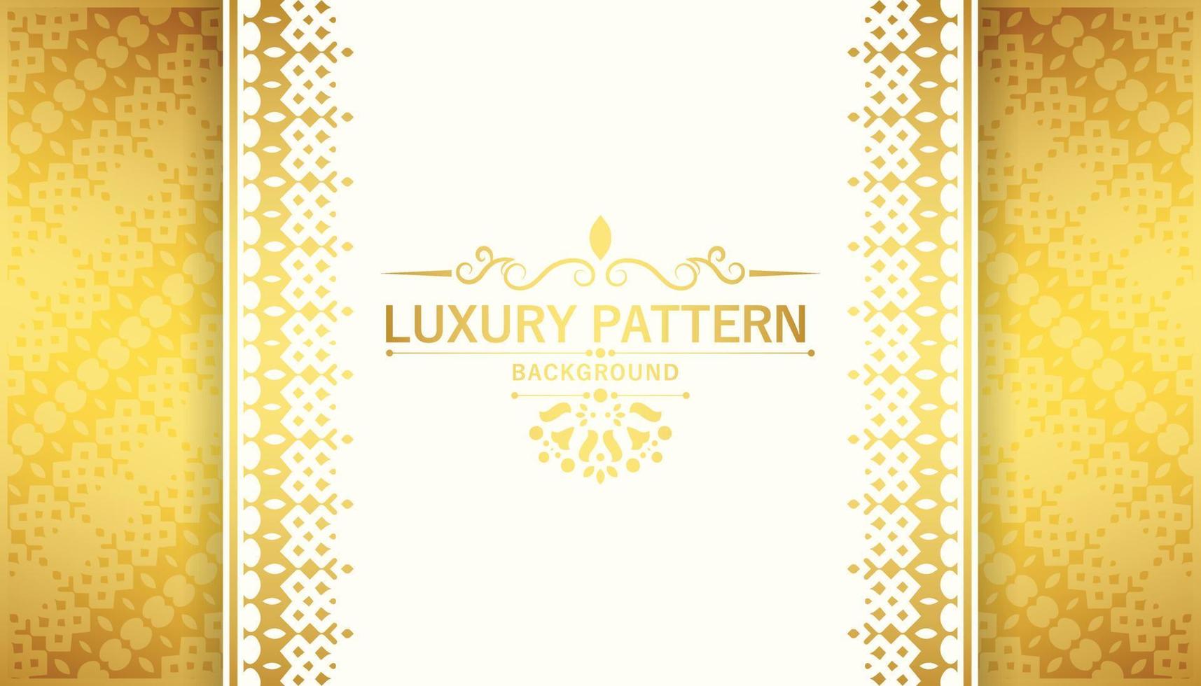 Fondo de patrón de ornamento blanco y dorado de lujo vector