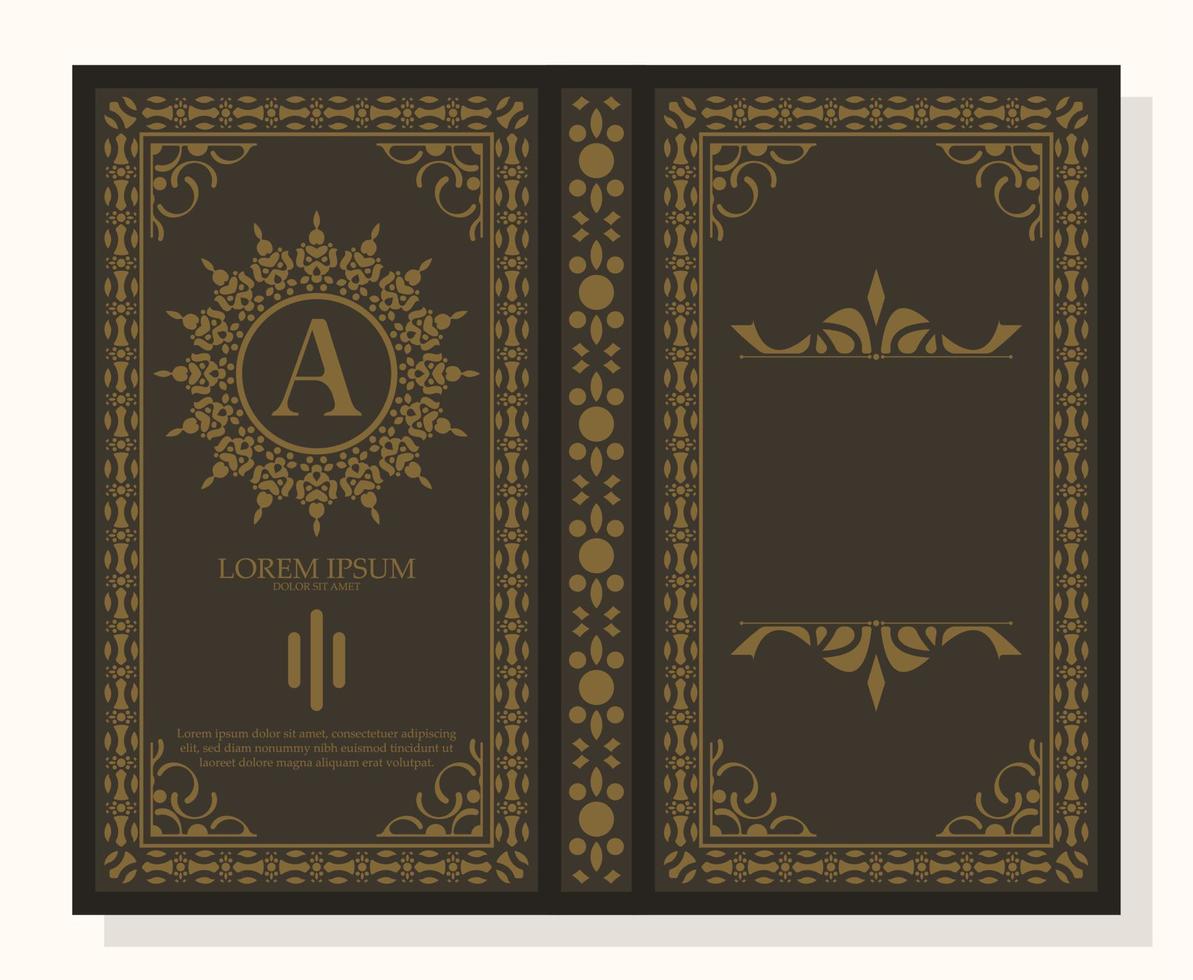 Ornamental book cover design vector