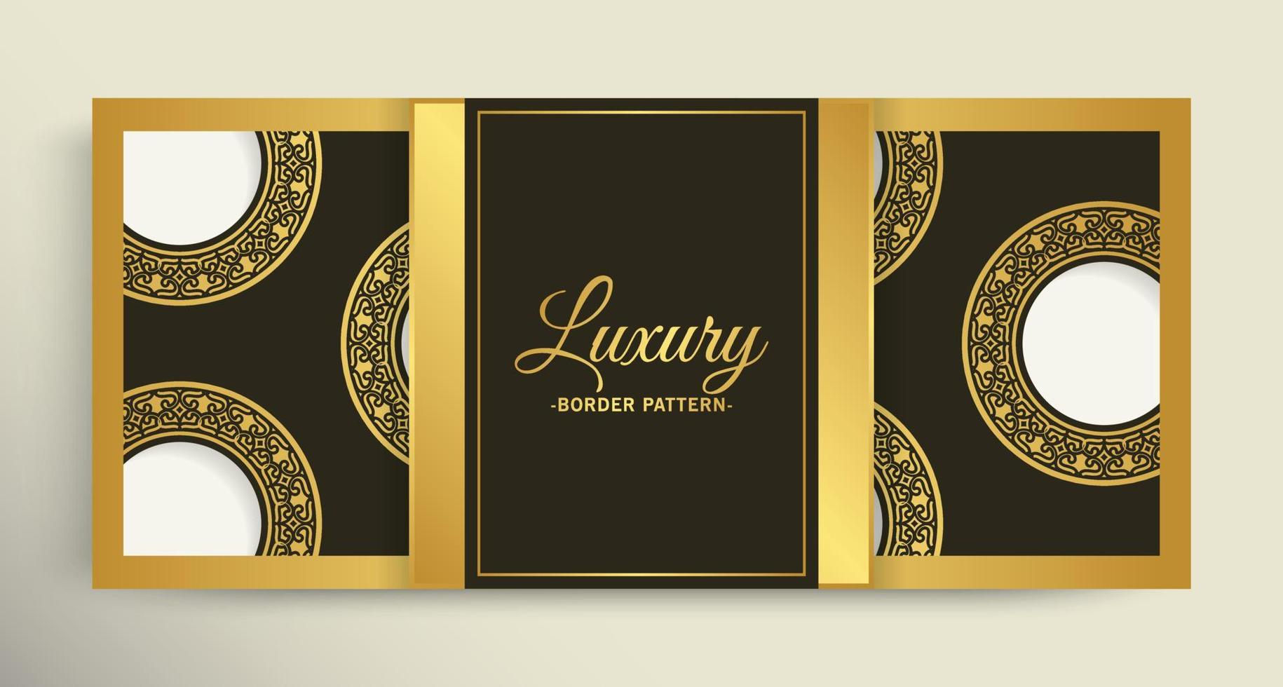 Luxury gold border pattern background vector