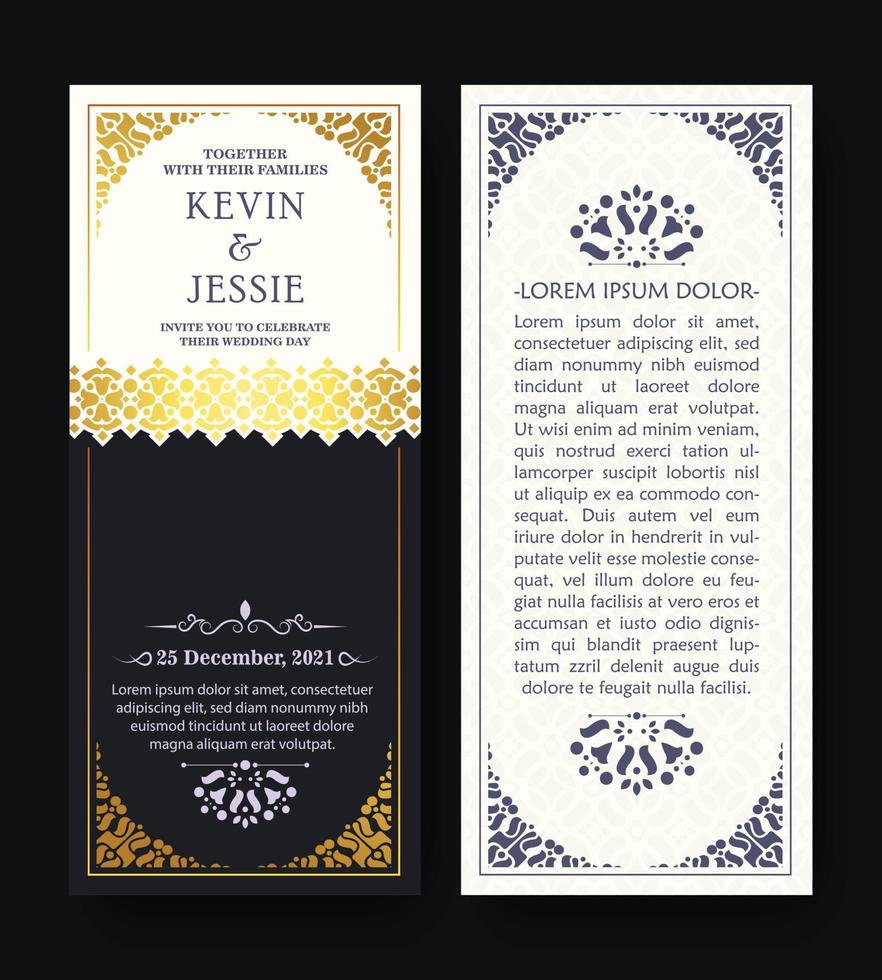 Luxury vintage golden vector invitation card template