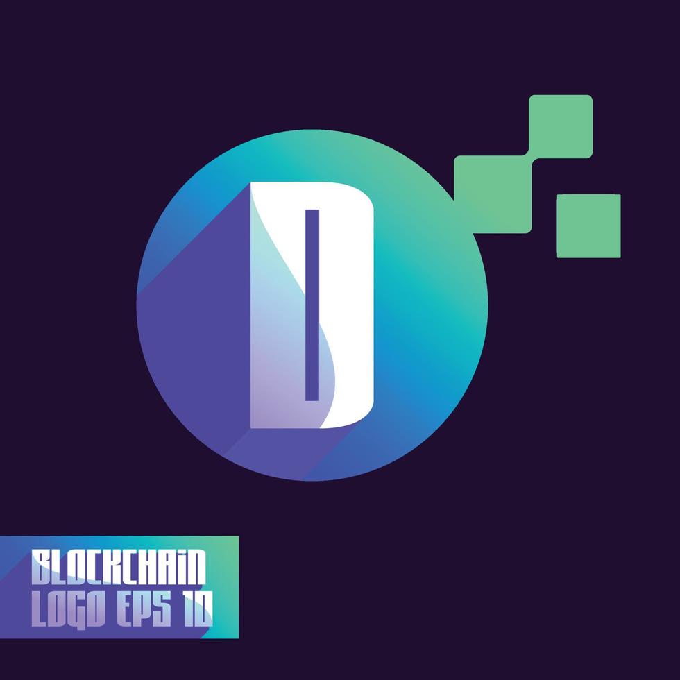Alphabet Blockchain D Logo vector