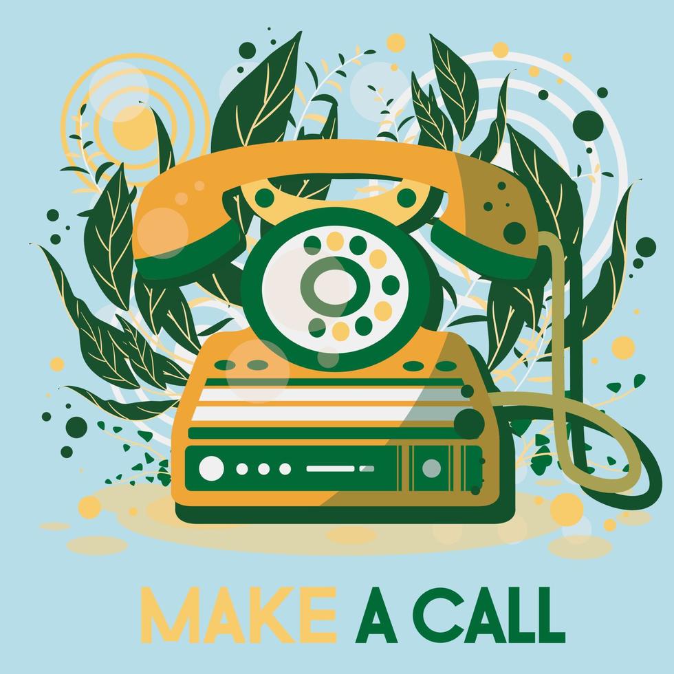 Artistic Object Illustration Make A Call vector