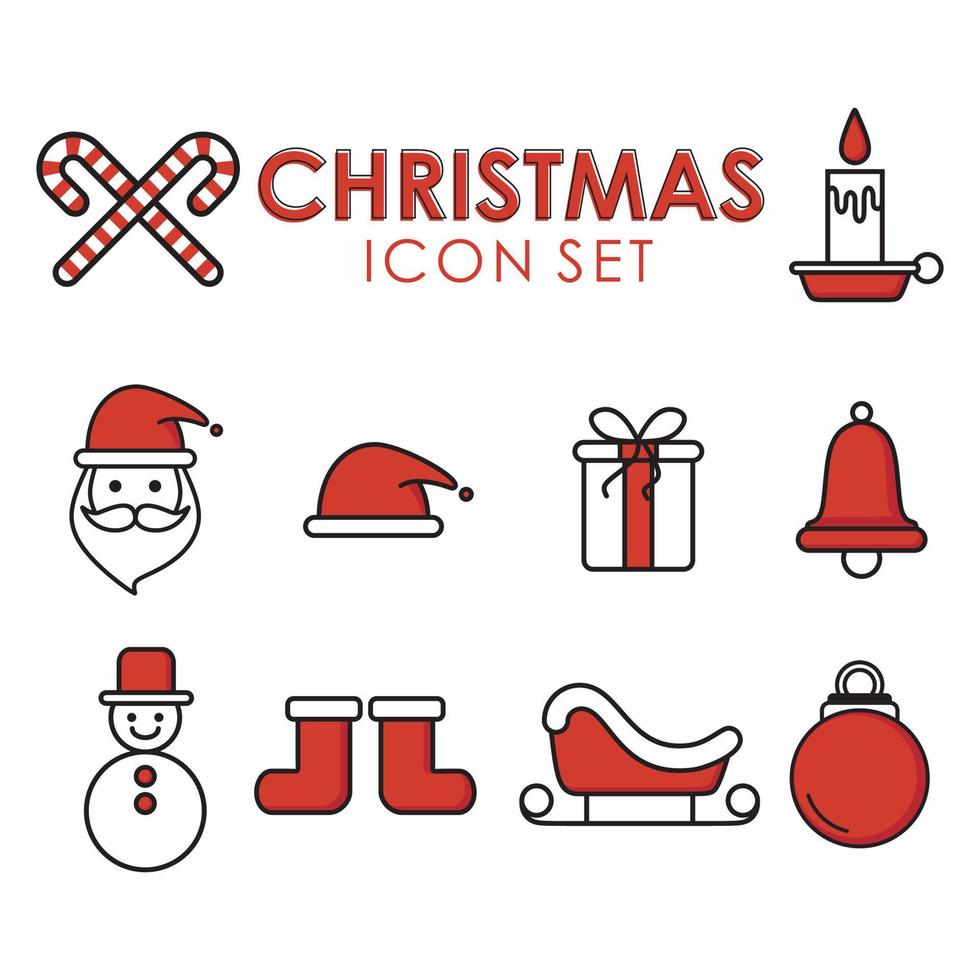 conjunto de iconos de navidad vector