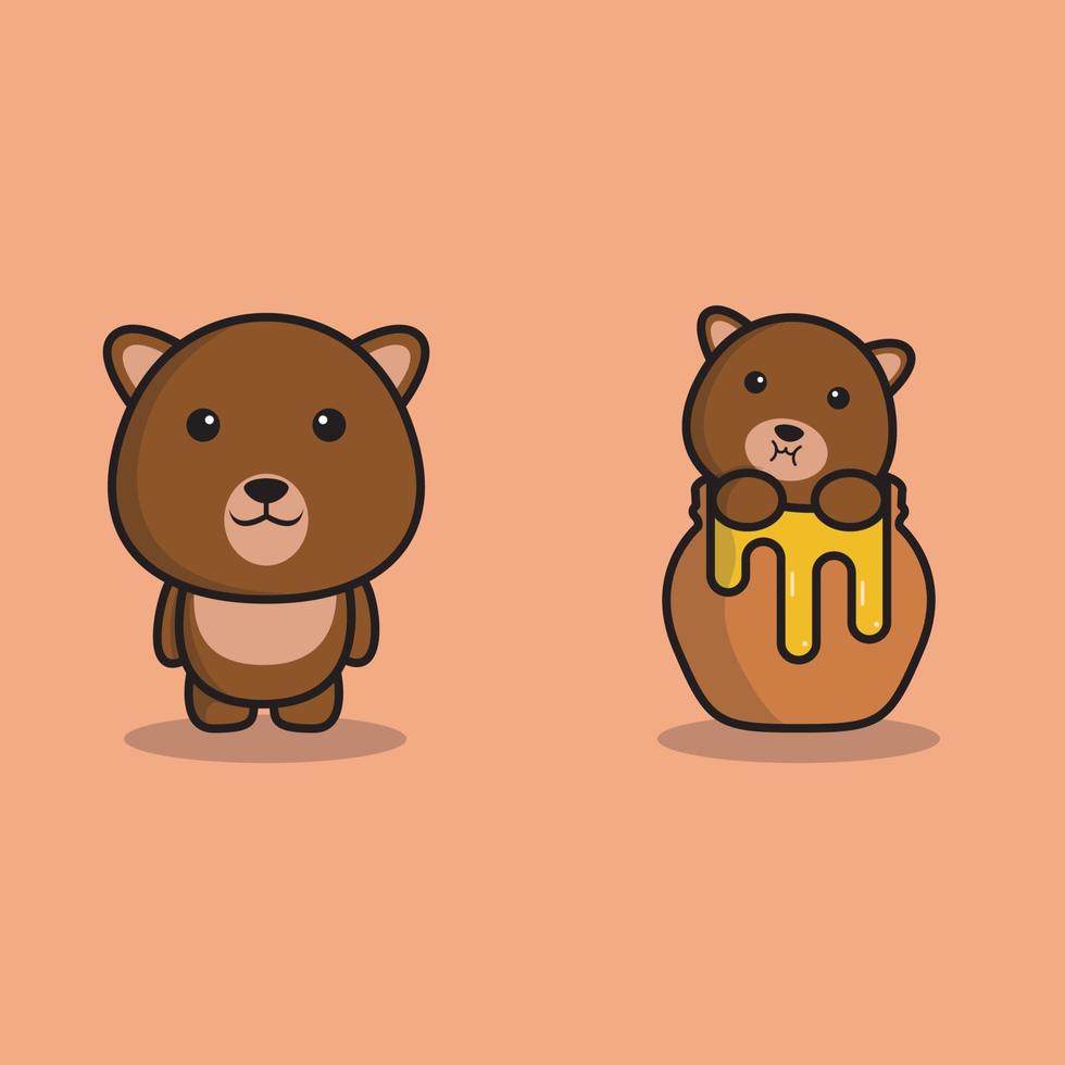 Bear and honeyjar vector