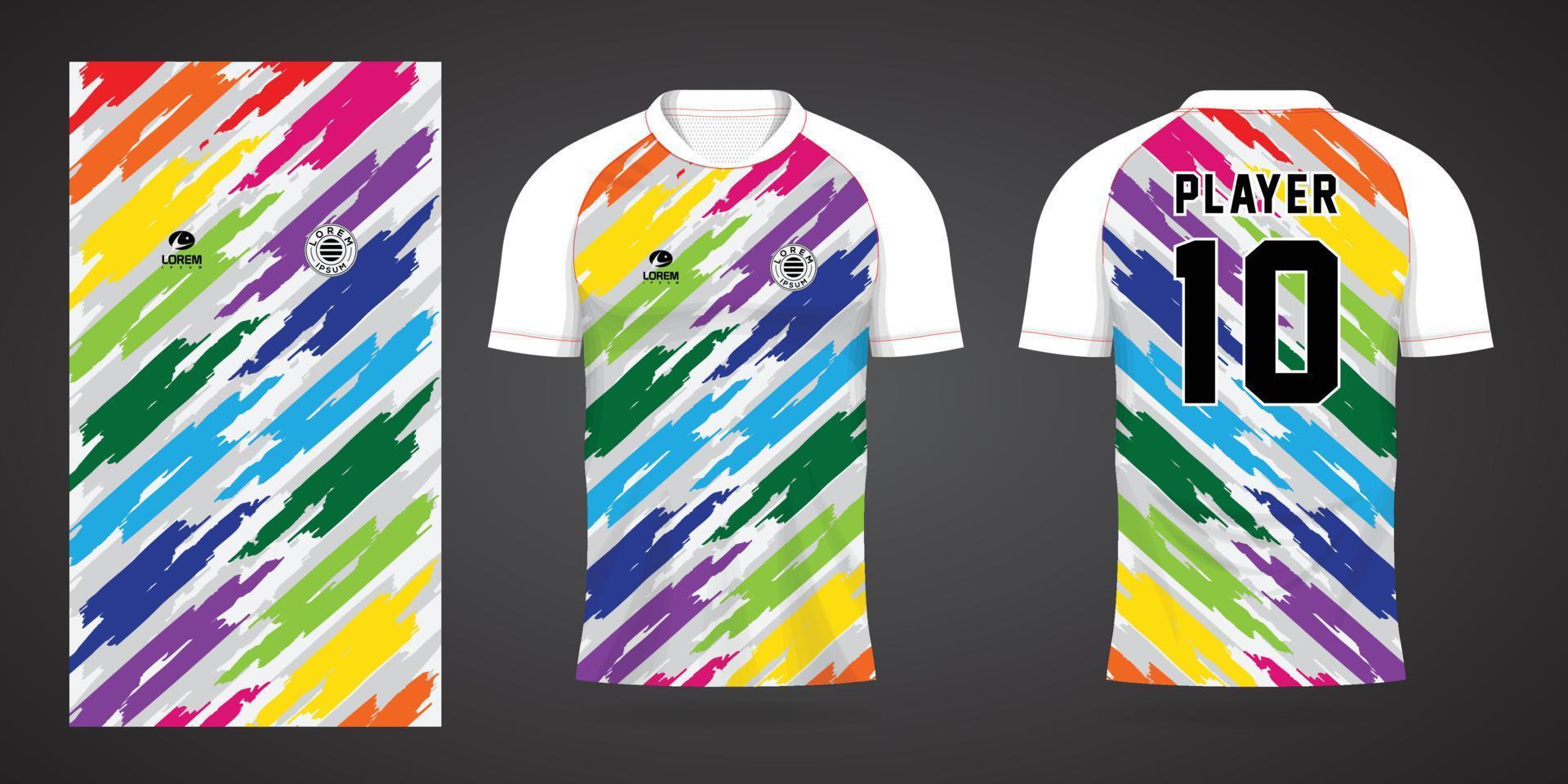 colorful football jersey sport design template vector