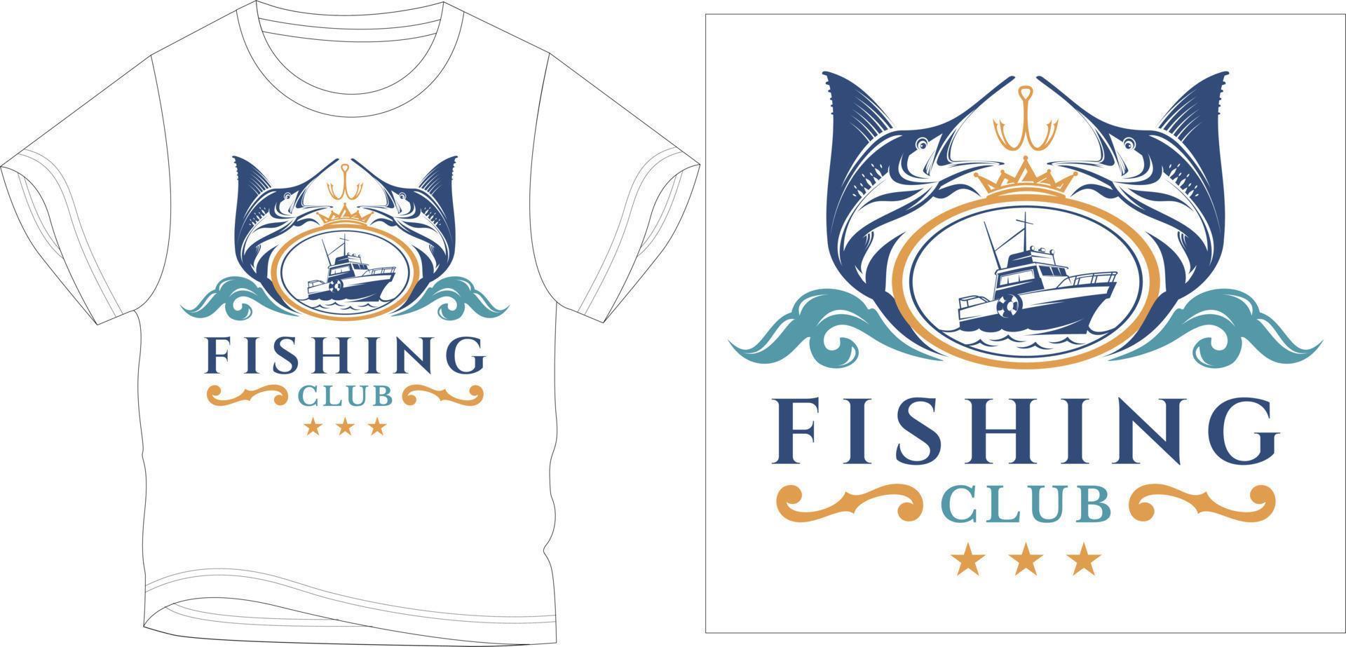 Fishing club Graphic design vector illustration