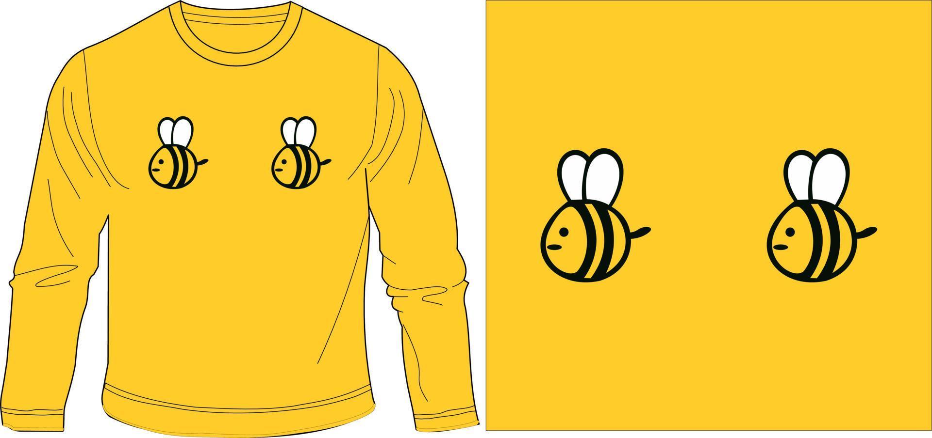 Two bees Graphic design vector illustration