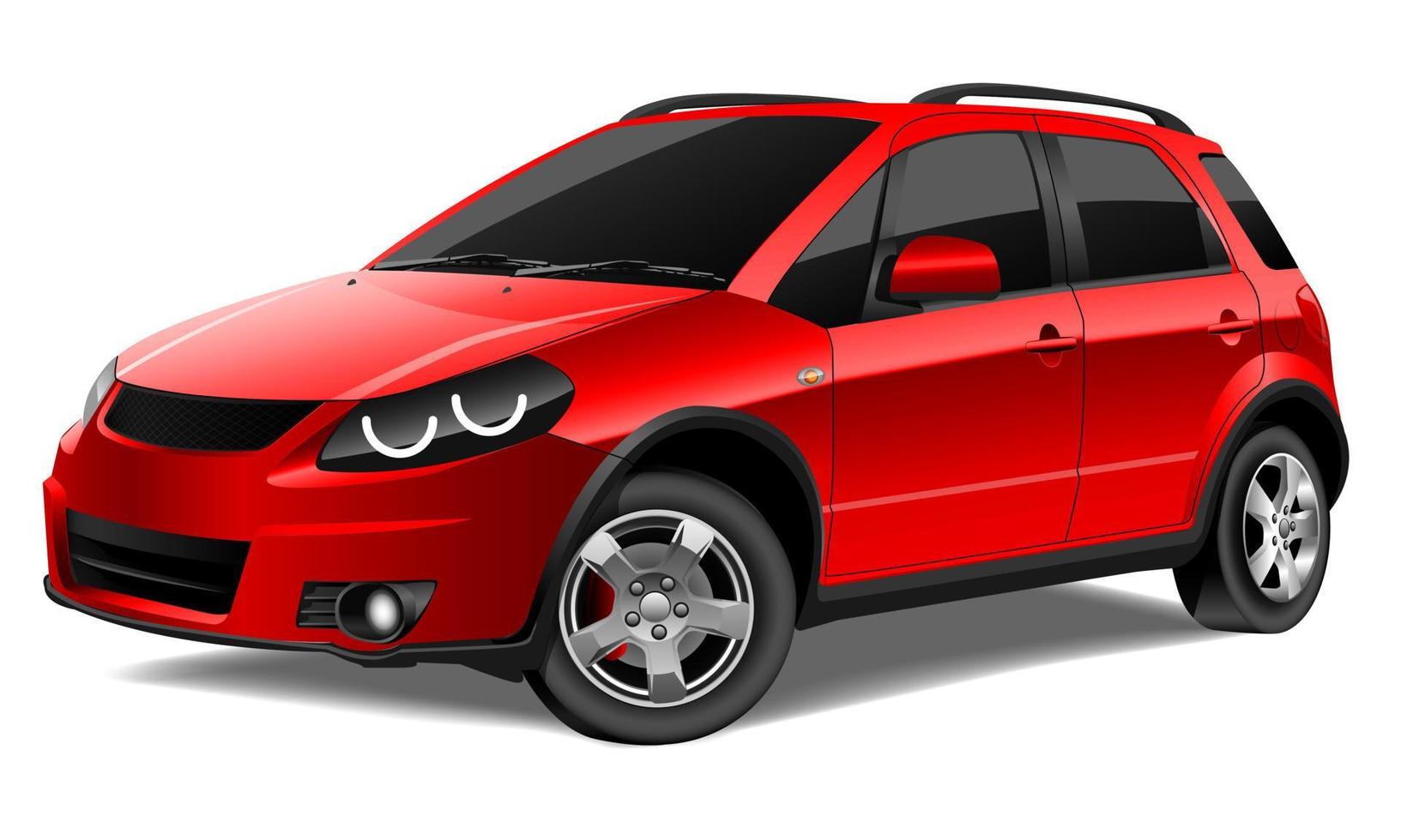 transporte deportivo de cupé de coche rojo vectorial realista sobre fondo aislado vector