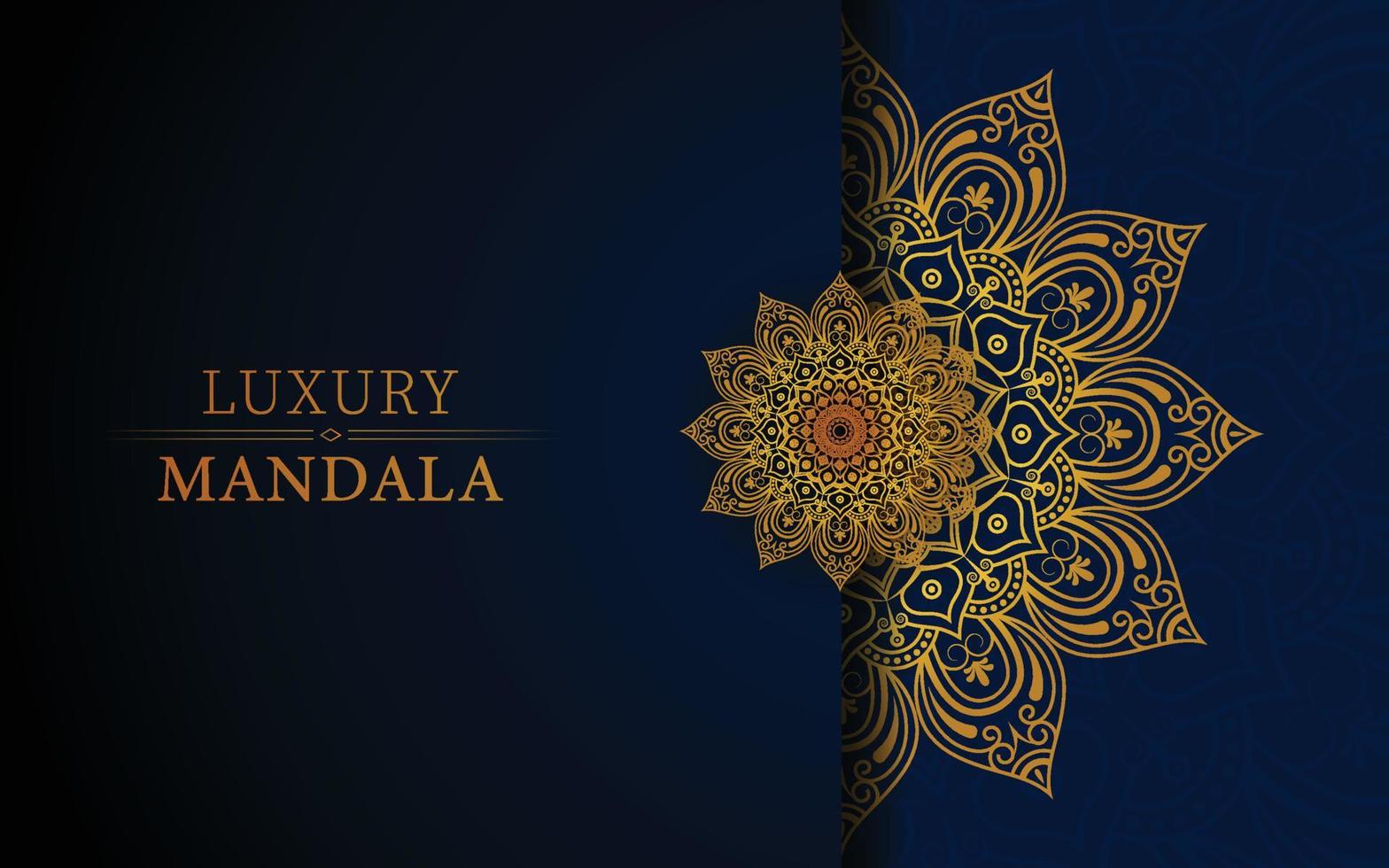 Golden color abstract and luxury mandala background design vector