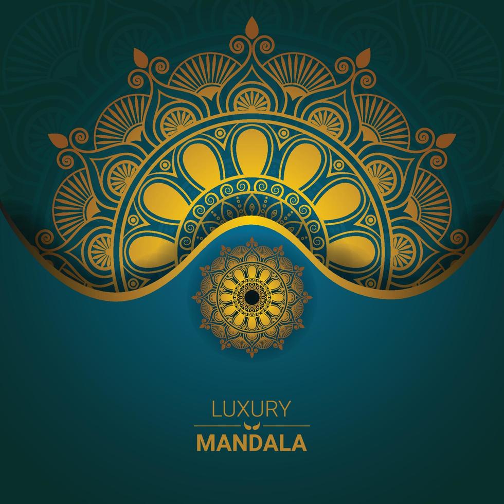 Golden color abstract and luxury mandala background design vector