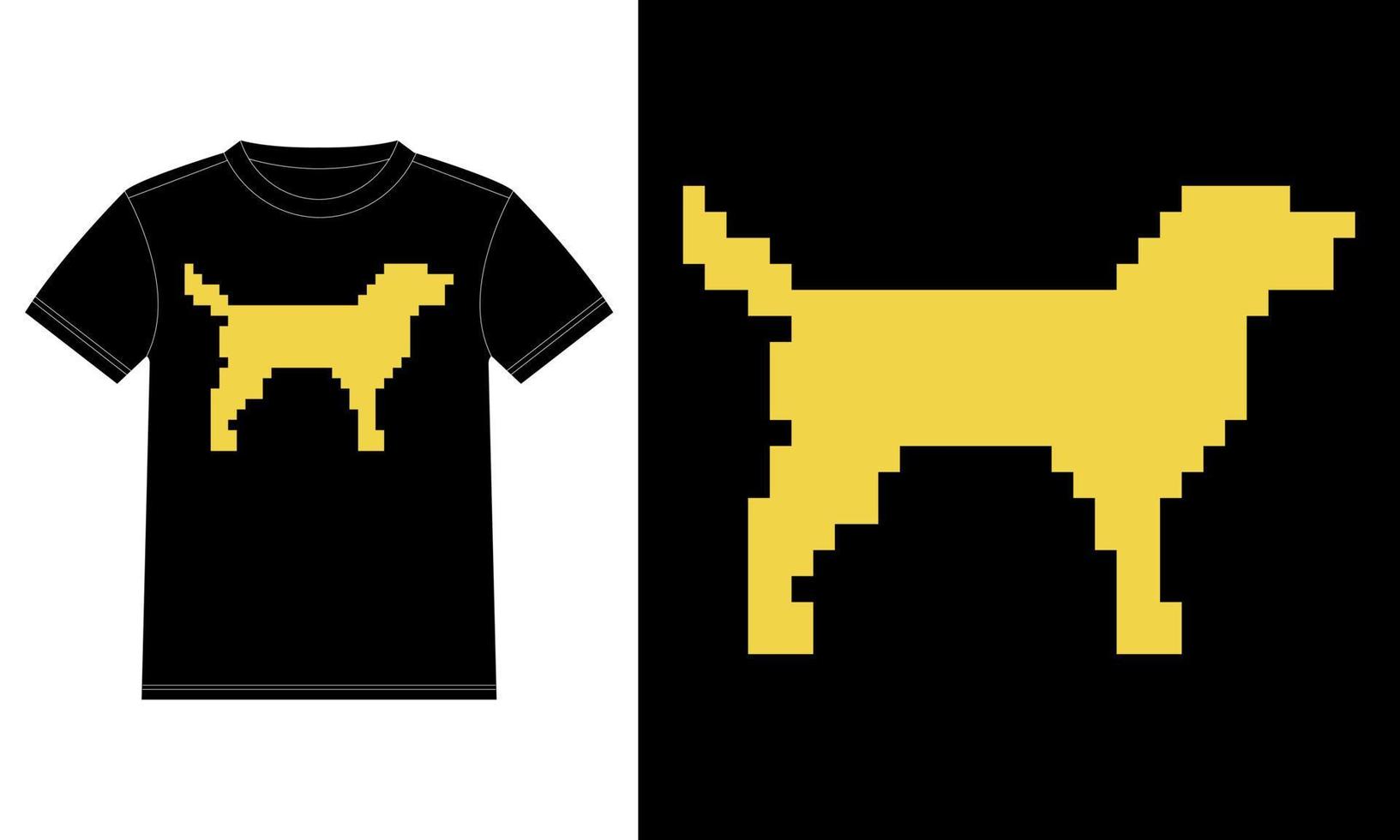 Pixel Labrador Retriever 80s Funny Halloween T-Shirt vector