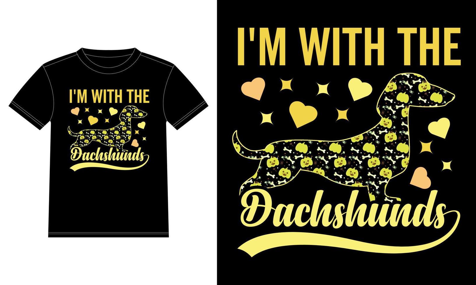 I'm With the Dachshund Funny Halloween T-shirt vector