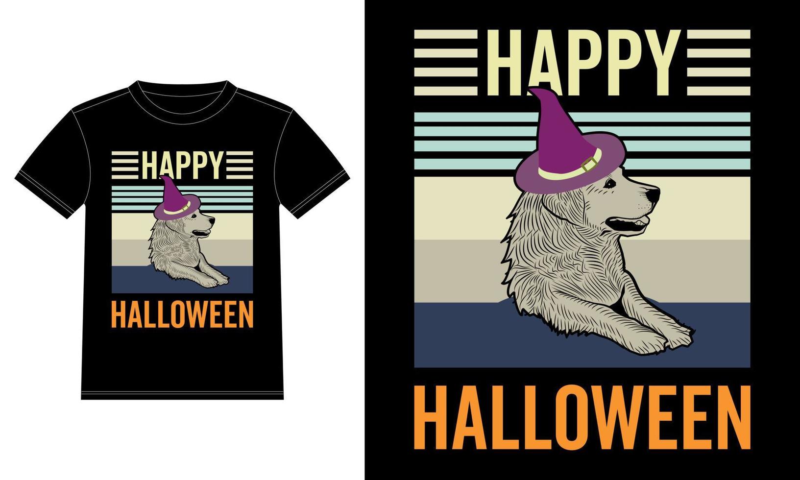 labrador retriever capa de halloween divertida vintage feliz halloween camiseta vector