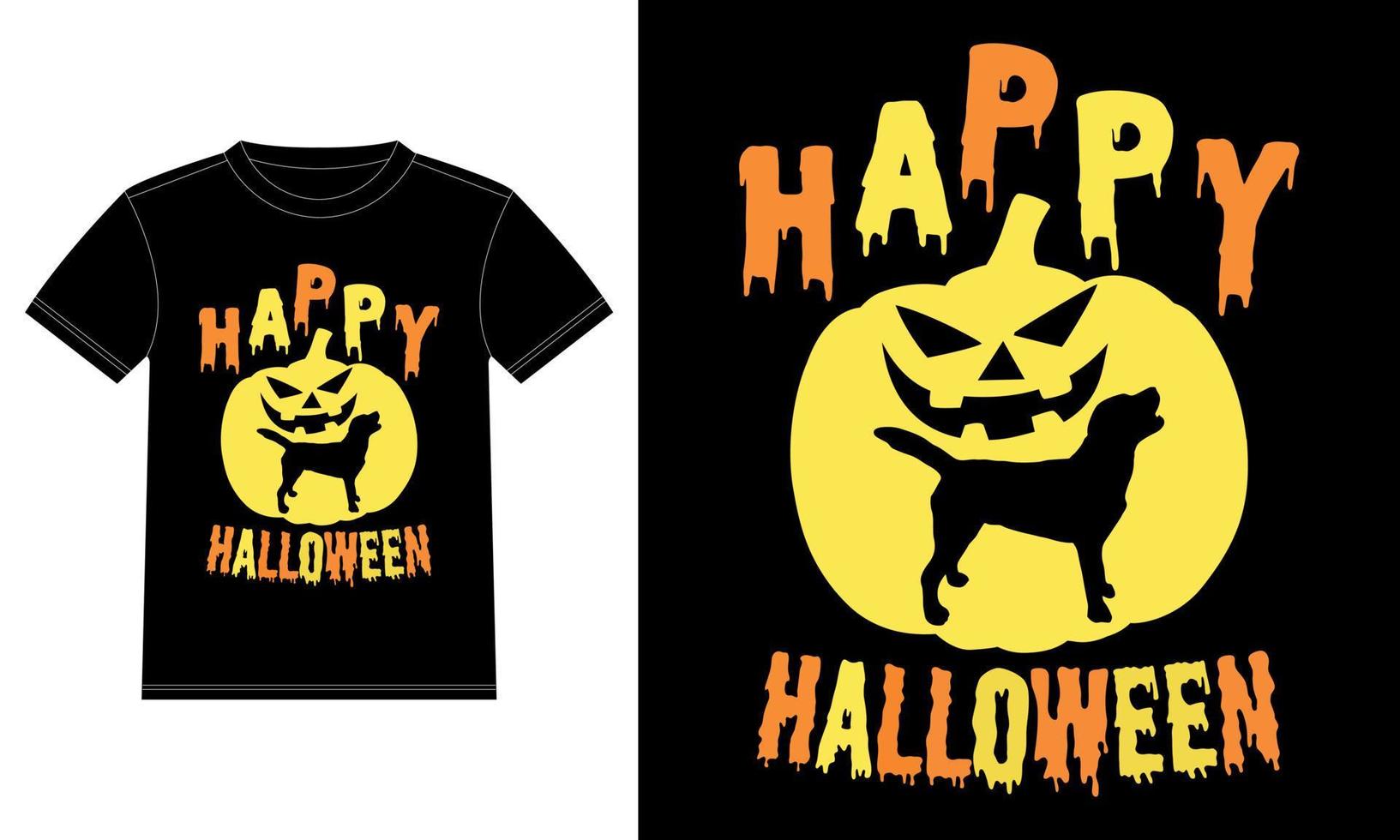 Labrador Retriever in Pumpkin Funny Happy Halloween T-Shirt vector