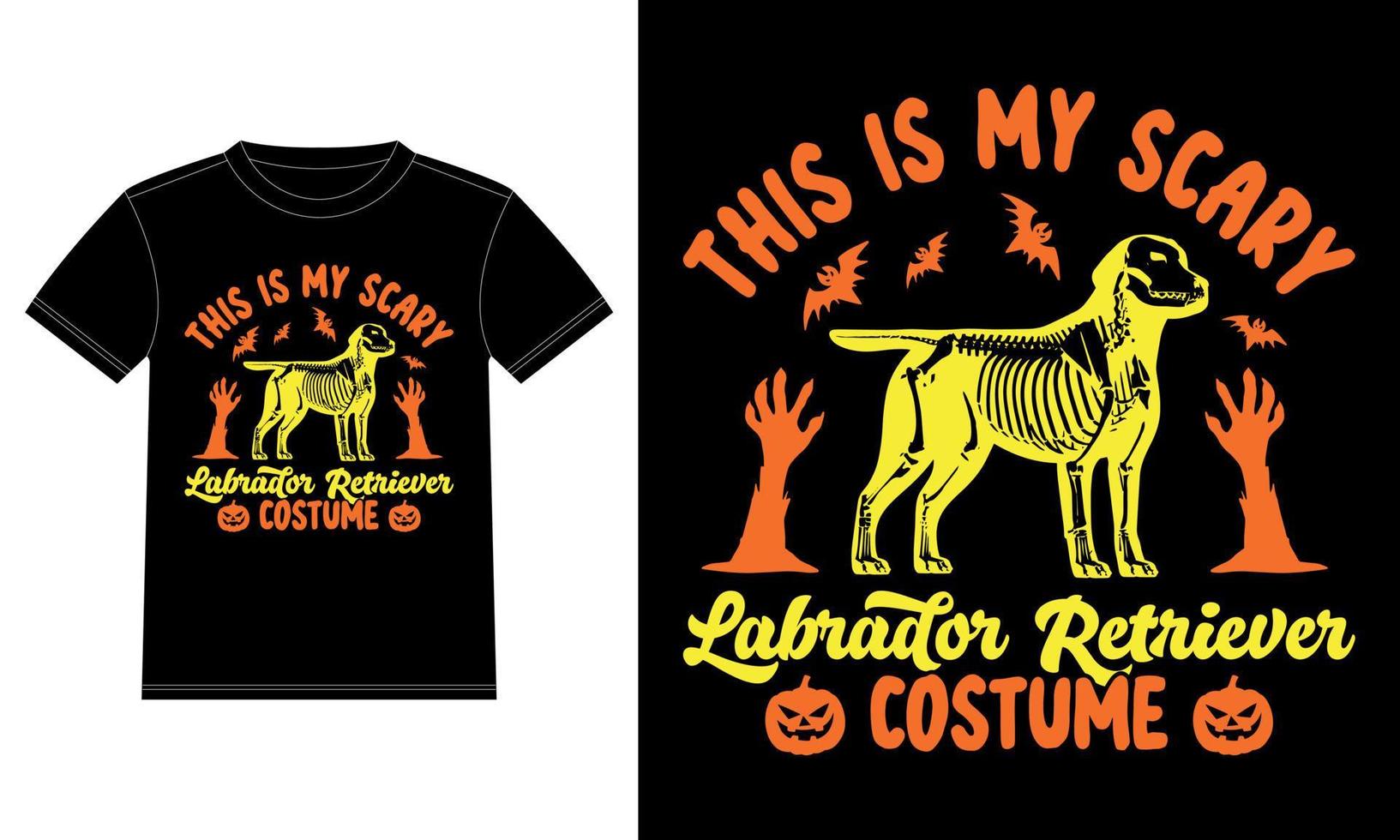 This is My Scary Labrador Retriever Costume Funny Halloween T-Shirt vector