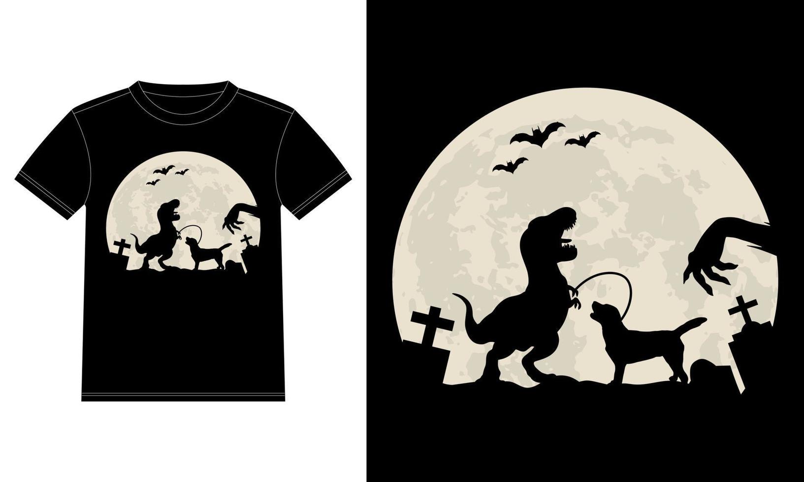 labrador retriever dinosaurio luna divertida halloween camiseta vector