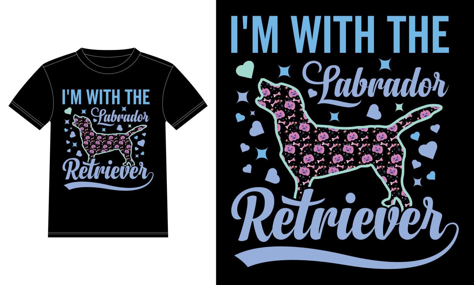 I'm With the Labrador Retriever Funny Halloween T-Shirt vector
