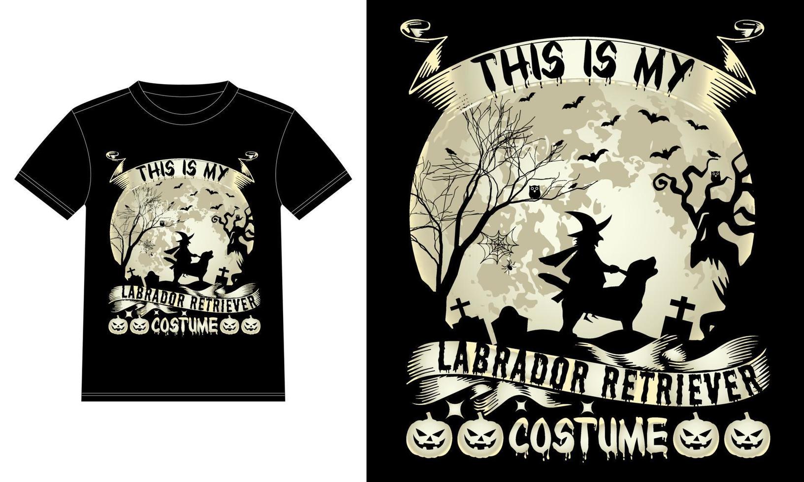 This is My Labrador Retriever Costume in moon Funny Halloween T-Shirt vector
