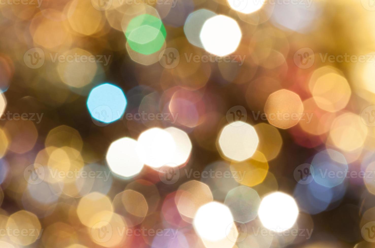 colorful brown blurred shimmering Christmas lights photo