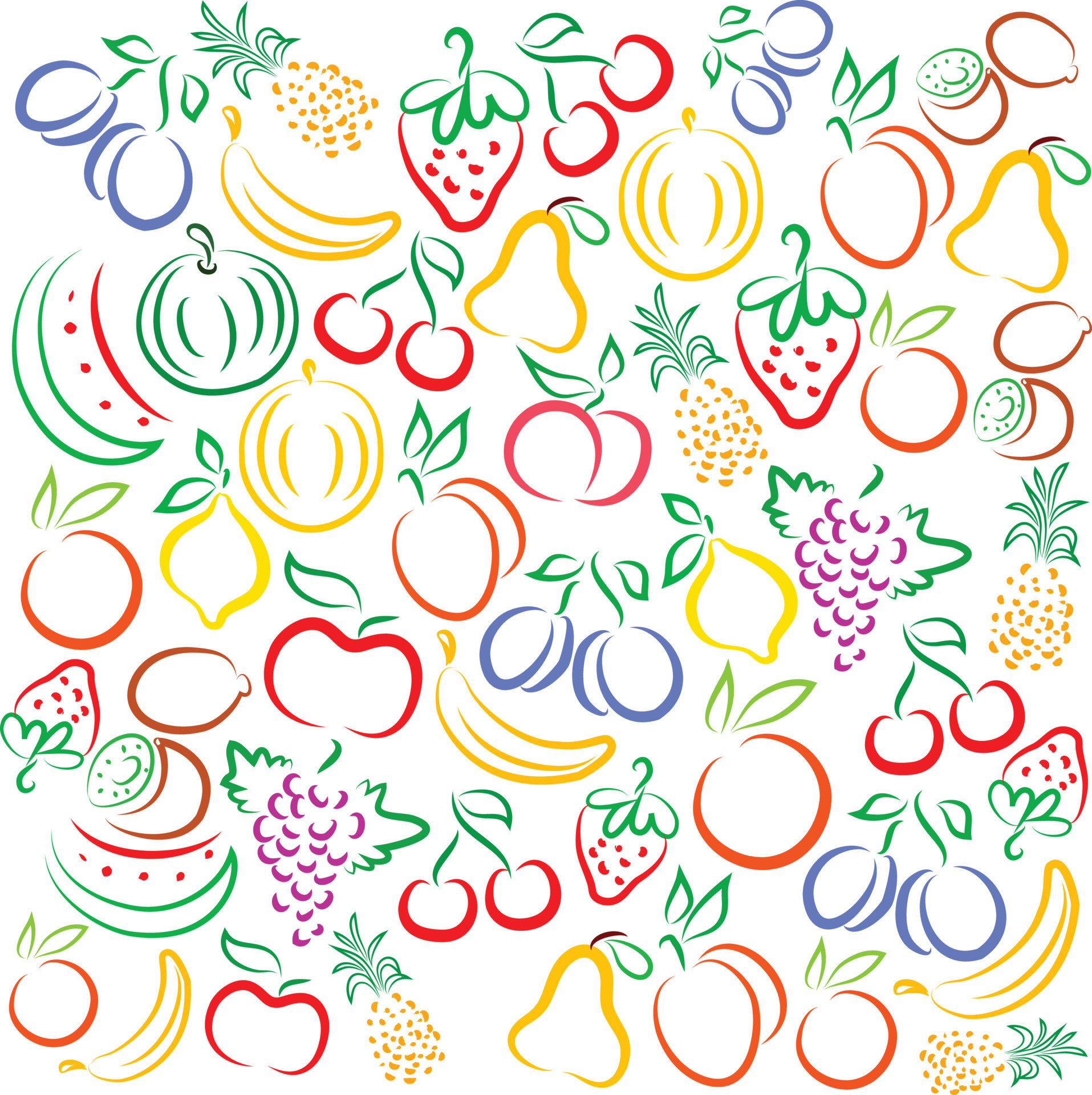 Colorful fruits wallpaper 11440235 Vector Art at Vecteezy