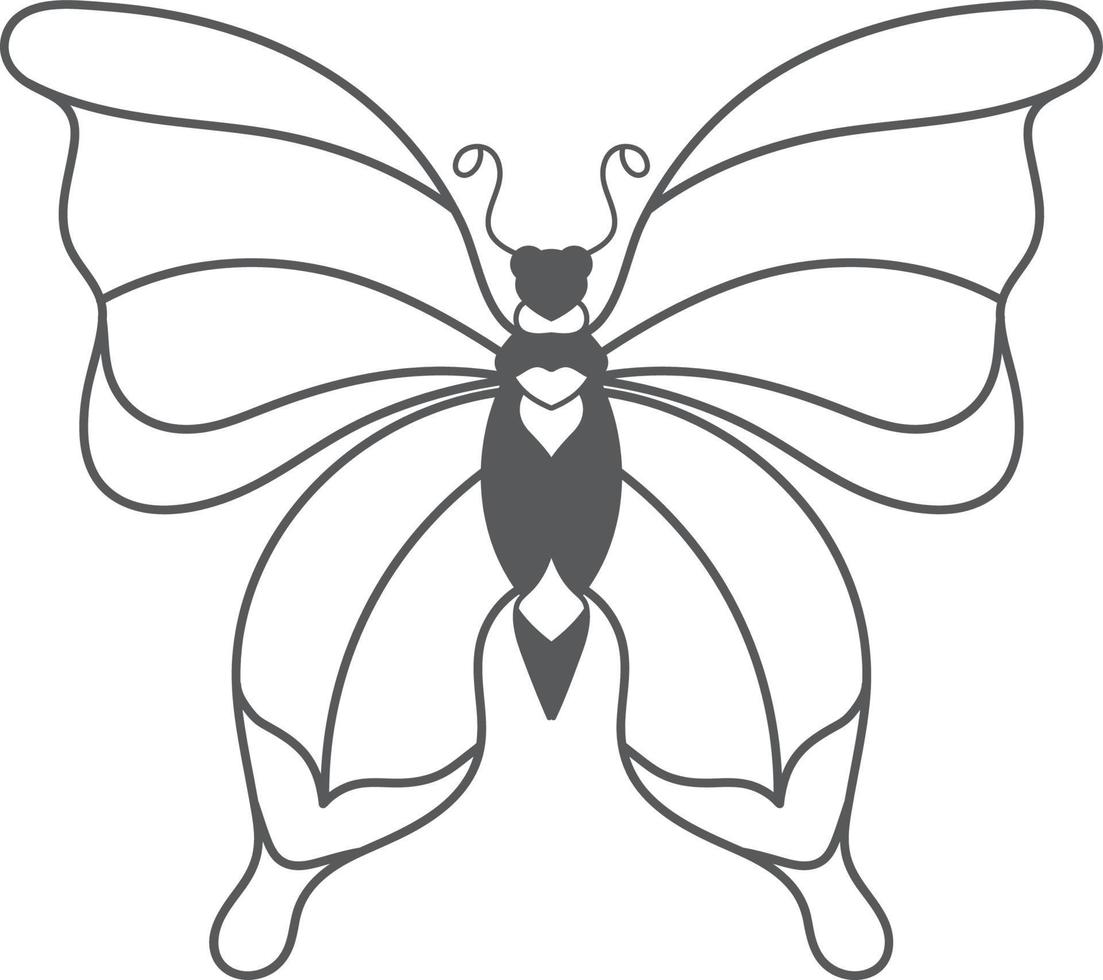 butterfly coloring page for kids vector