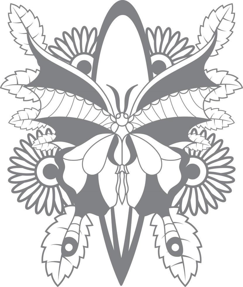 butterfly coloring page for kids vector