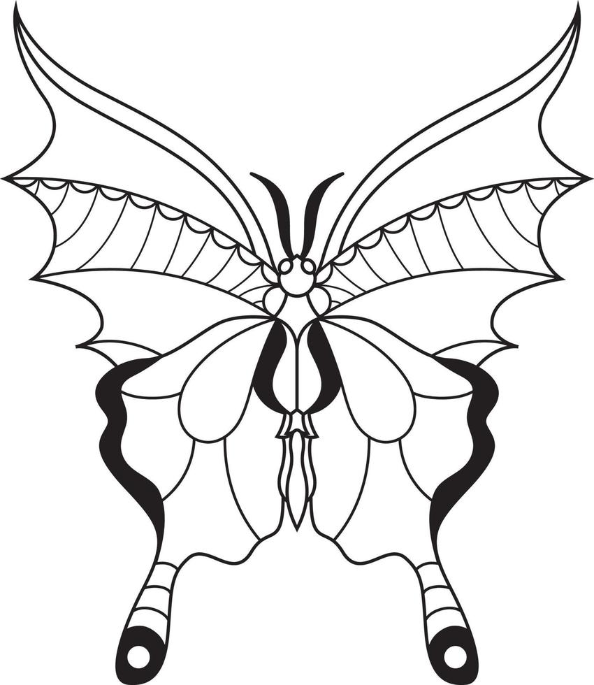 butterfly coloring page for kids vector