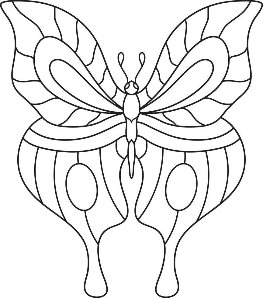 butterfly coloring page for kids vector