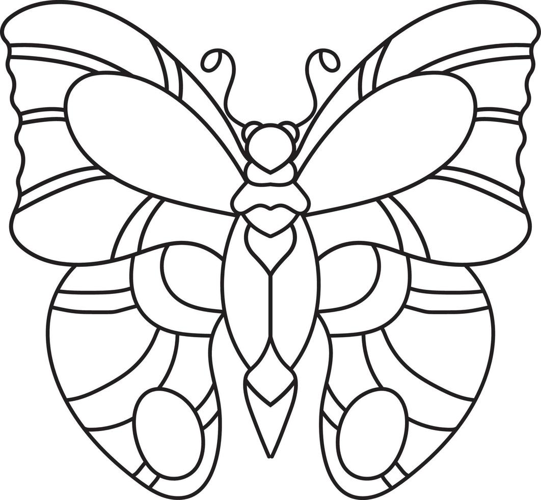 butterfly coloring page for kids vector