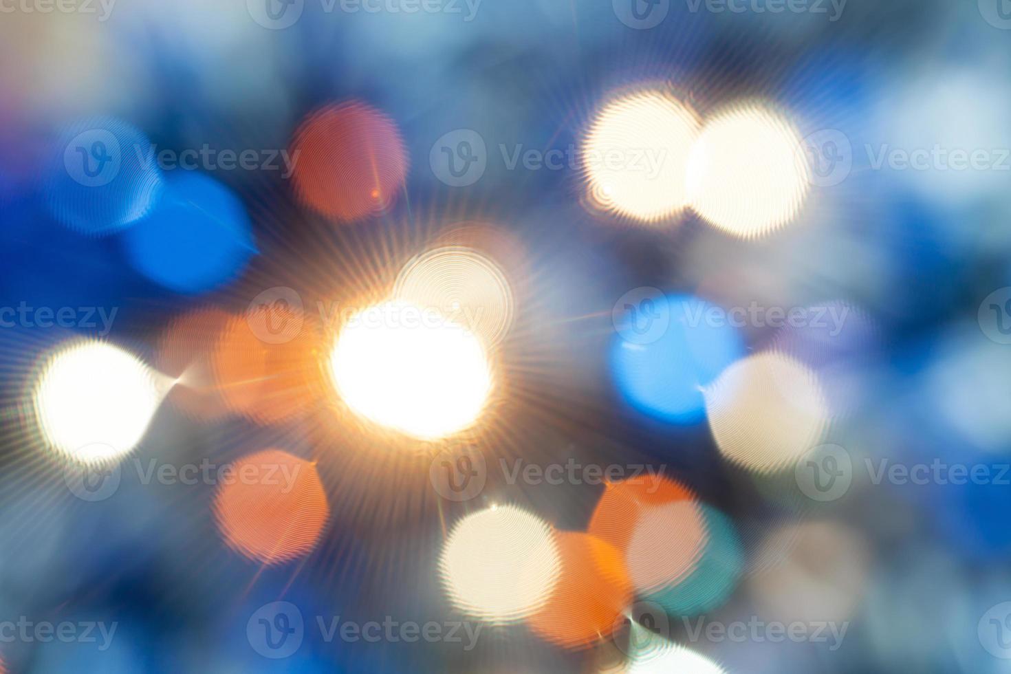 blue blurred Christmas lights from diffise filter photo