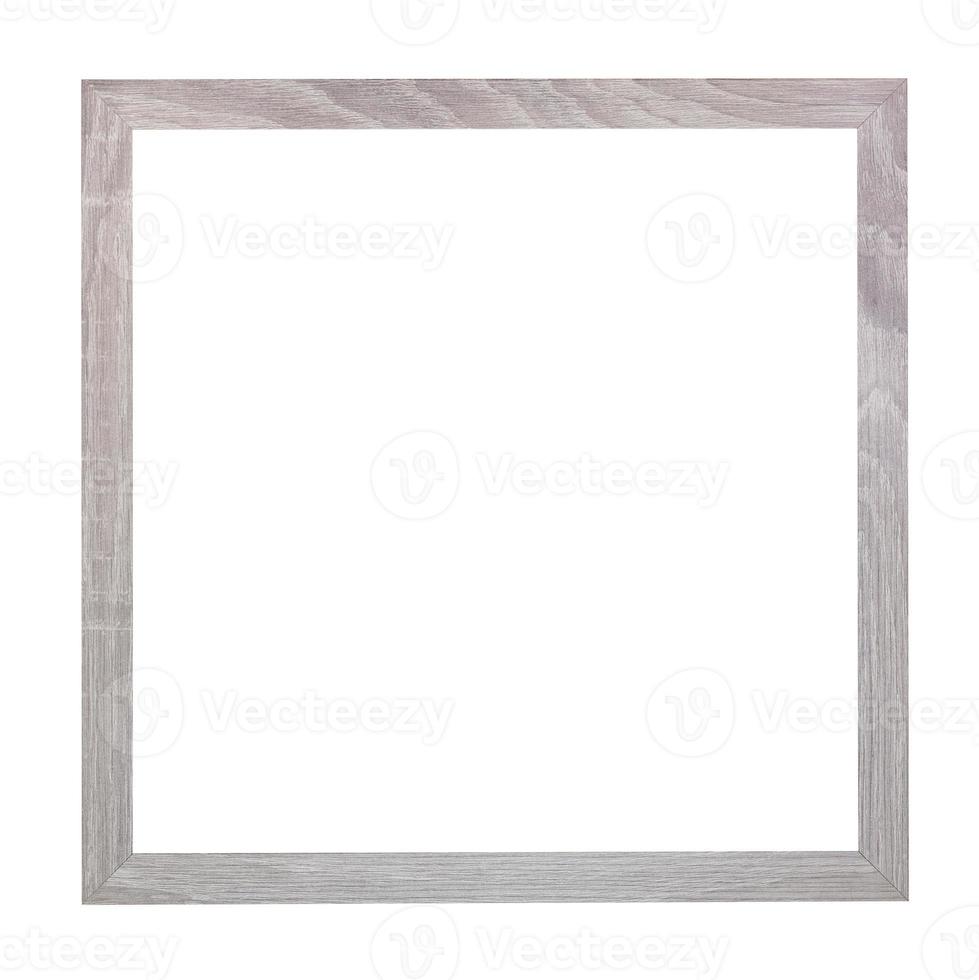 empty square gray painted wooden picture frame photo