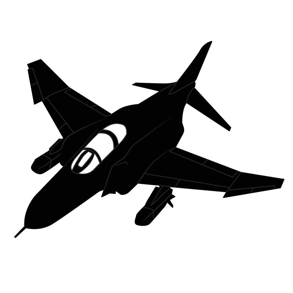 diseño de vector de icono de avión de combate fantasma f4