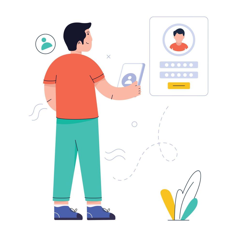 Flat editable illustration of cybersecurity vector