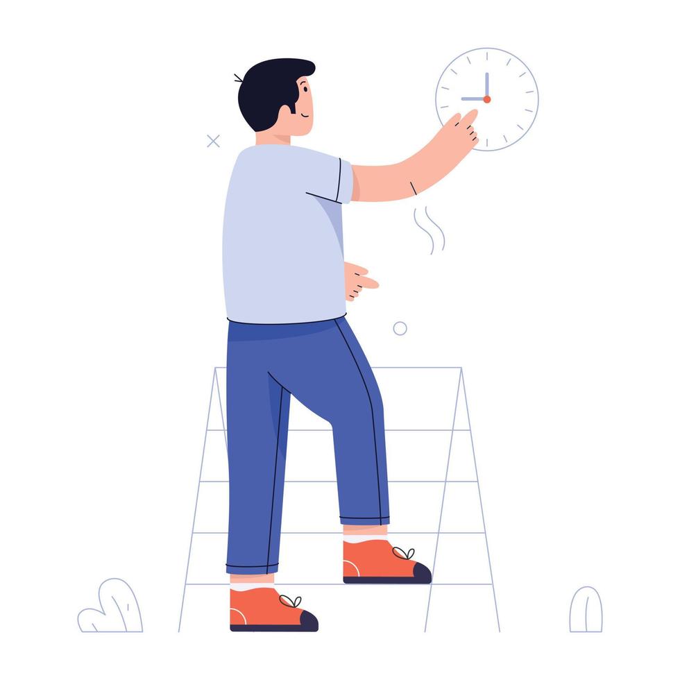 Trendy time management flat illustration vector
