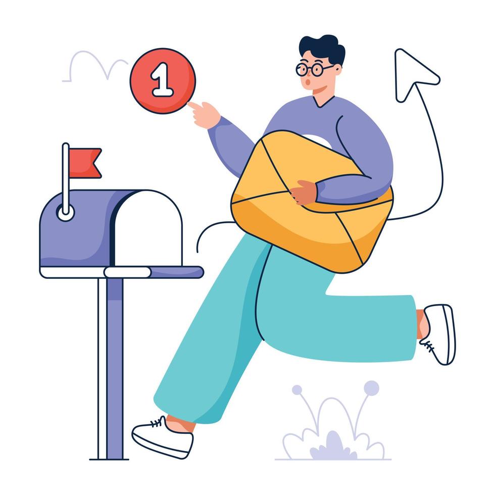 A mail subscription flat editable design vector