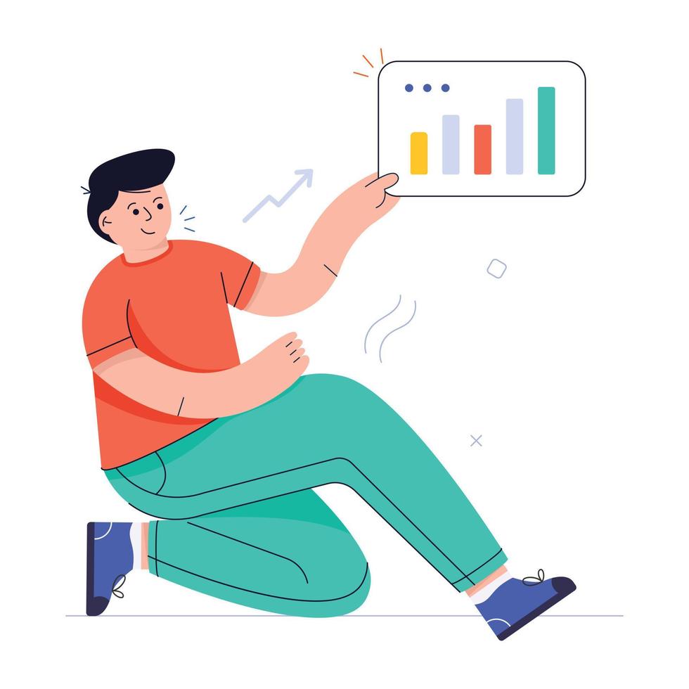 Illustration of market analysis flat design vector