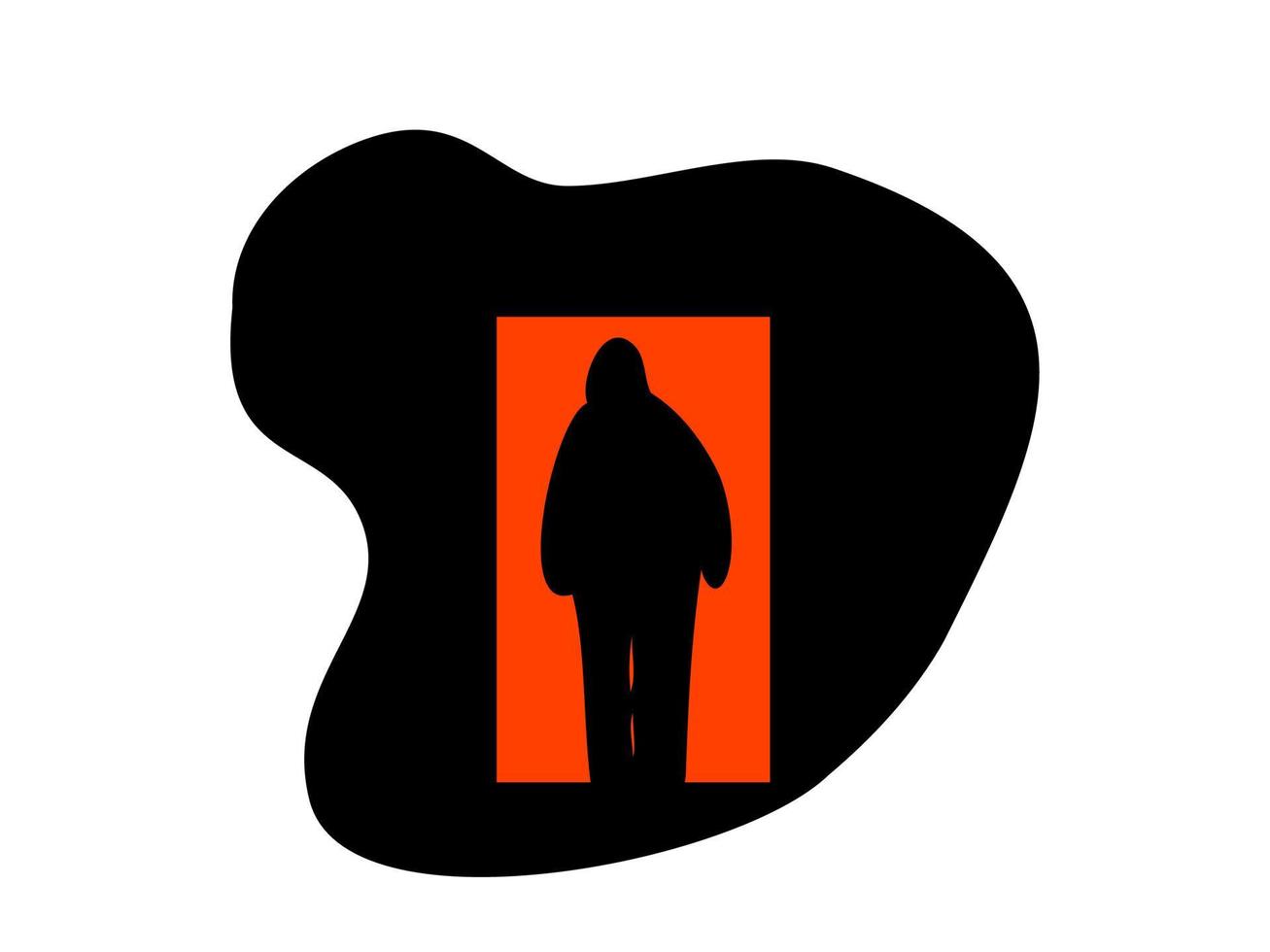 mysterious silhouette at the door vector
