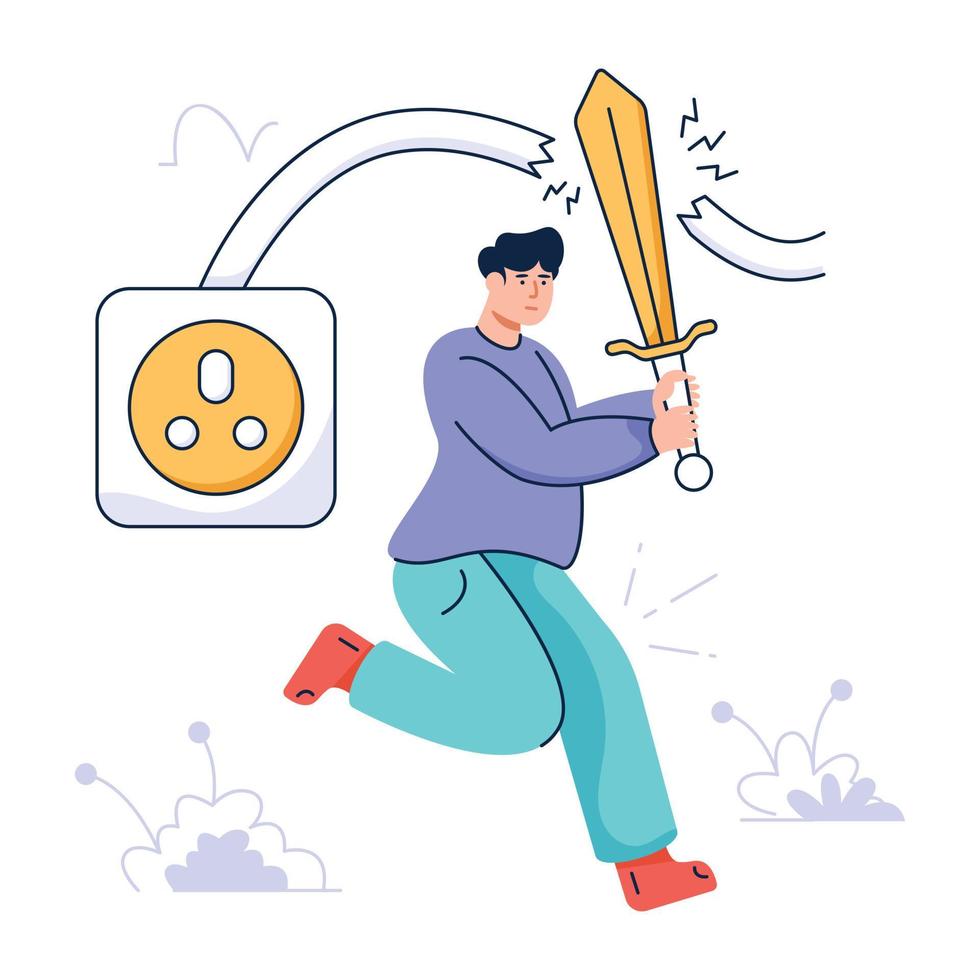 Flat editable vector of a disconnect