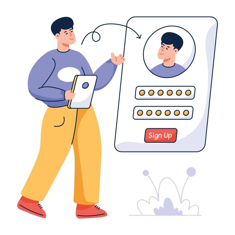 Account sign up flat modern illustration vector