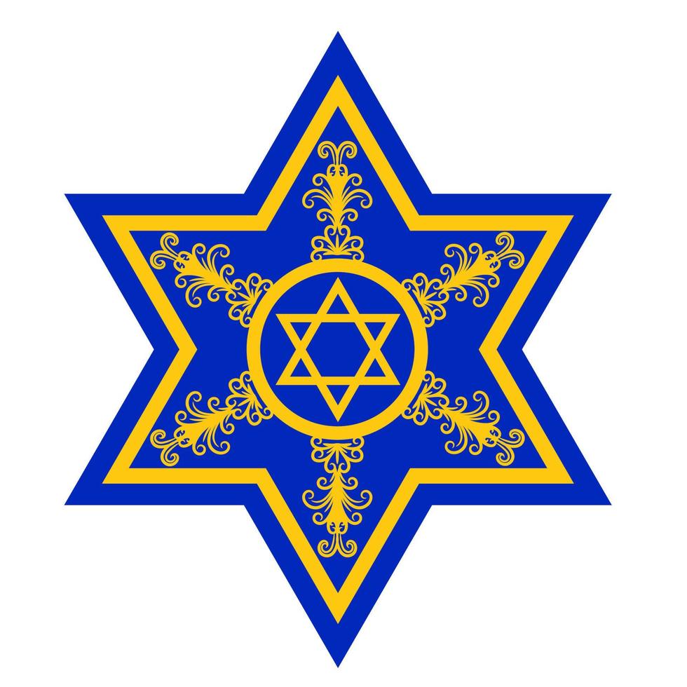 Hebrew David stars. Happy Hanukkah concept. vector