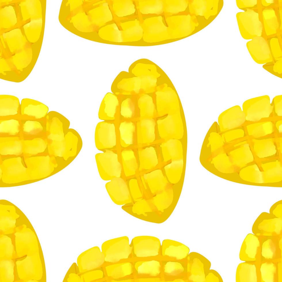 Seamless pattern with iIllustration a mango on a white background vector