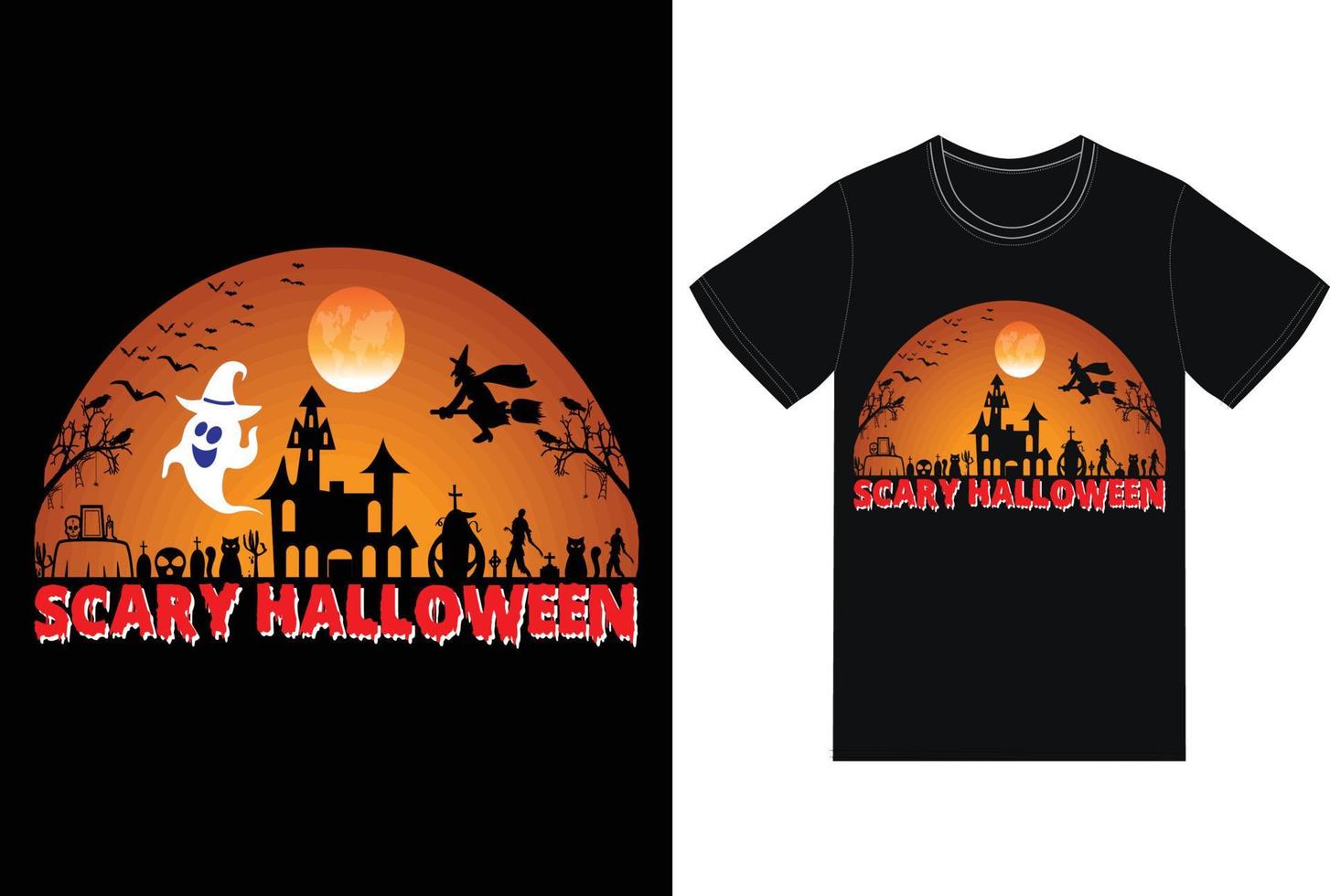 diseño de camiseta de feliz halloween vector