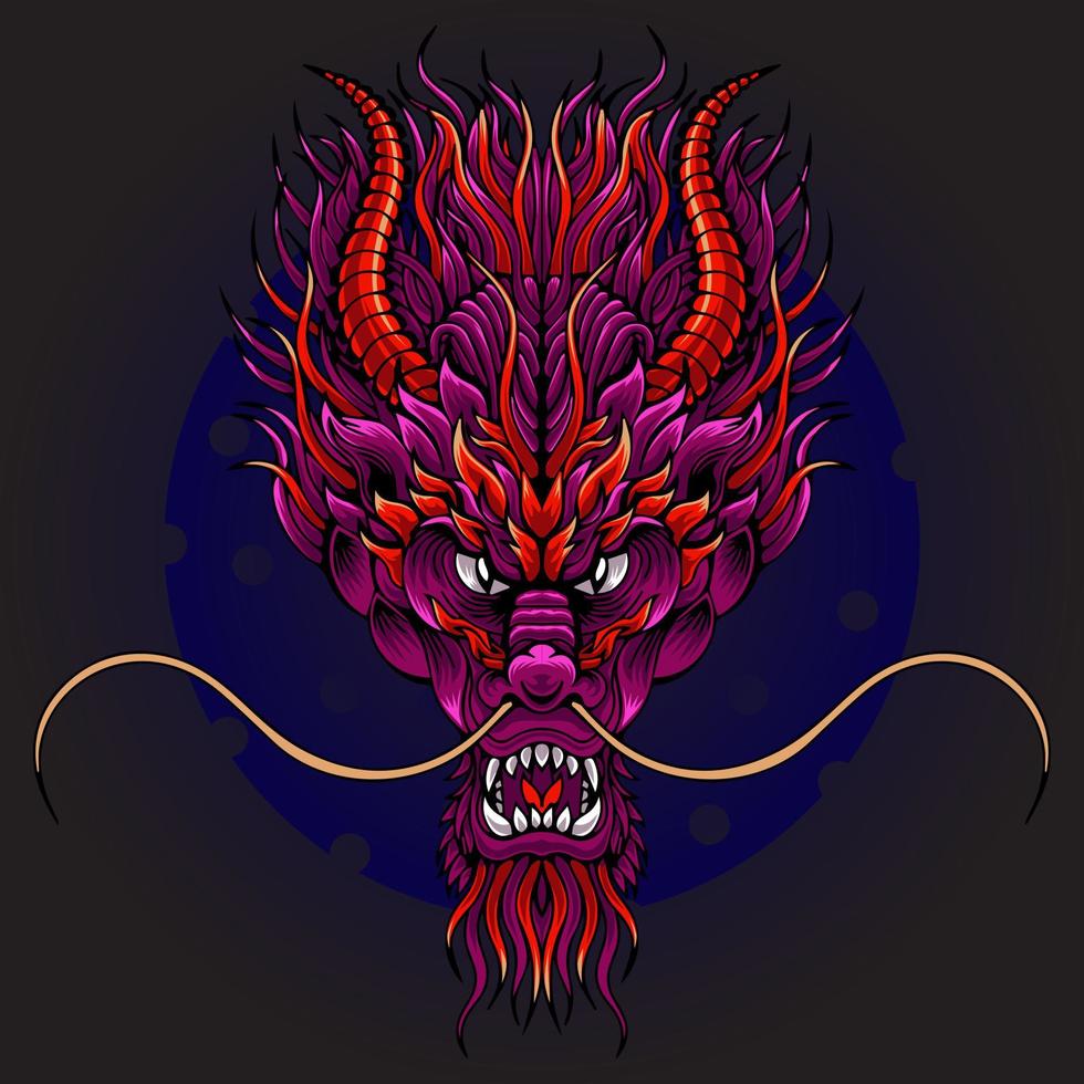 Dragon head monster vector illustration