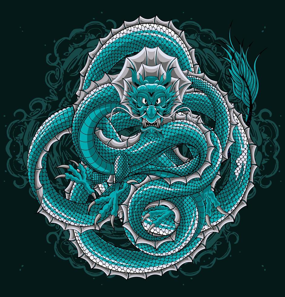 ilustración dragón oriental ilustración vectorial vector